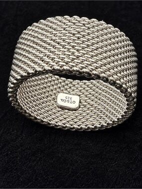 Tiffany & Co. Sterling Silver 925 Somerset Mesh Ring 10mm | Size 6